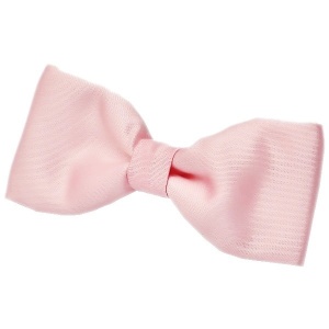 Boys Pale Pink Satin Plain Dickie Bow Tie on Elastic